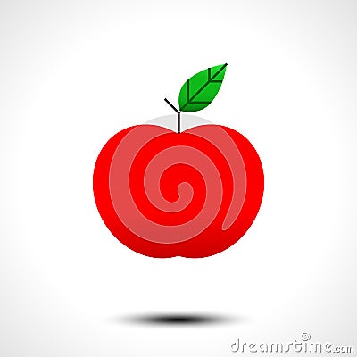 Red apple icon isolated on white background Vector Illustration