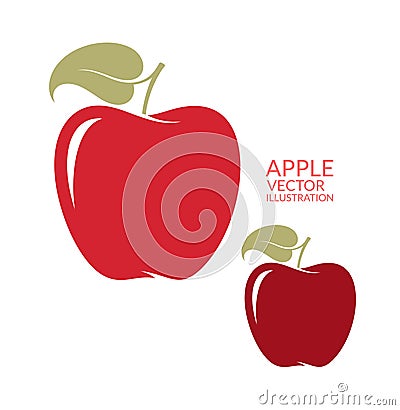 Red apple Vector Illustration