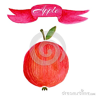 Red apple logo design template. food or fruit icon. Vector Illustration