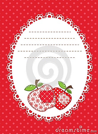 Red apple patchwork background Vector Illustration