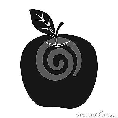 Red Apple. Snack at school. Lunch at the break.School And Education single icon in black style vector symbol stock Vector Illustration