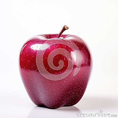 a red apple with a stem Stock Photo