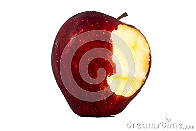 The red apple was bitten with white illustration Stock Photo
