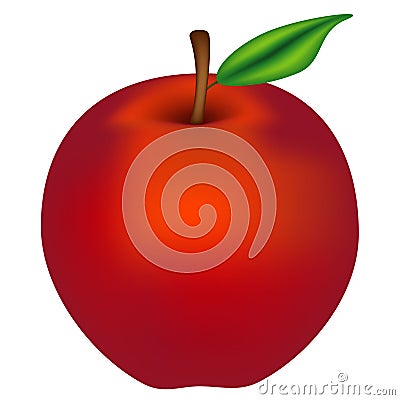 Red apple. Vector Illustration