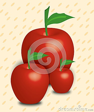 Red apples Cartoon Illustration