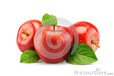 Red apples isolated on white Stock Photo