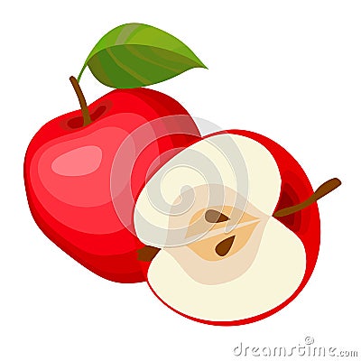 Red apples. Vector Illustration