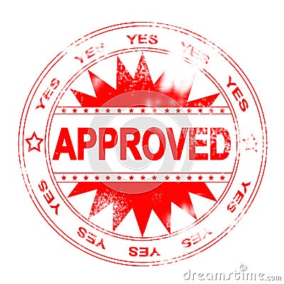 Red Approval Stamp Stock Photo