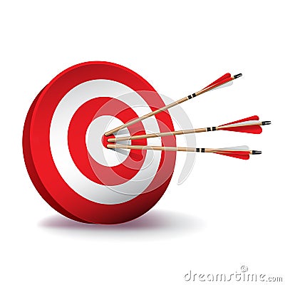 Red Archery Target with Arrows Illustration Vector Illustration