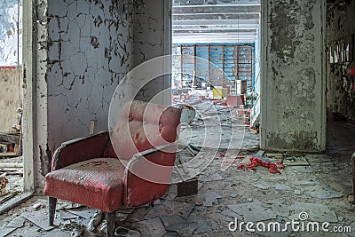 Red armchair Stock Photo