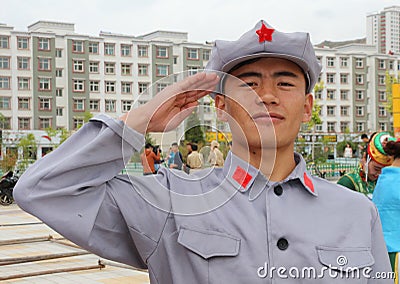 Red Army solider in uniform Editorial Stock Photo