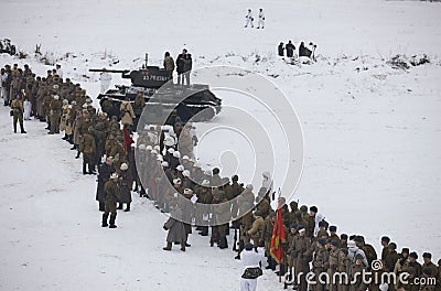 Red Army of times of Great Patriotic War (WW II) Editorial Stock Photo