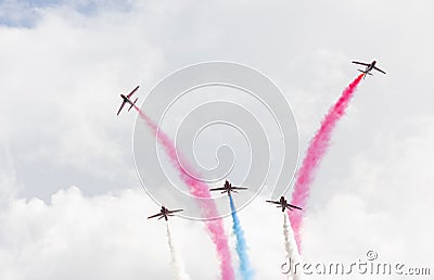 RAF Red Arrows aerobatic flight show in Tallinn Editorial Stock Photo