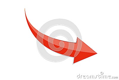 Red Arrow 3d Sign Icon. Vector illustration Isolated on White Background Vector Illustration