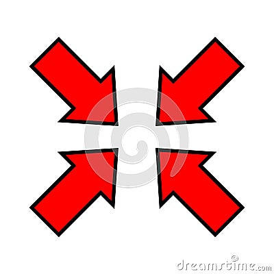 Red arrow and diagonal arrow sign for map, arrow button for graphic game, arrow for direction Vector Illustration