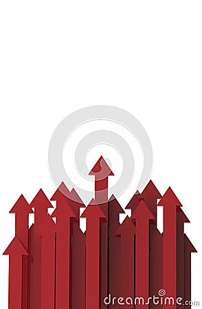 Red arrow. Growing business background concept.3D rendering Stock Photo