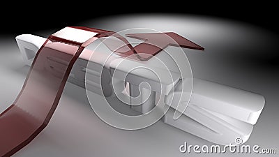 Red arrow jumping over debts - 3D rendering Stock Photo