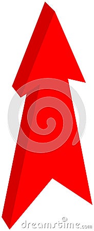 Red arrow pointed - 3D Illustration Stock Photo