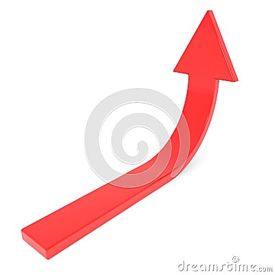 Red arrow up. Concept of success, growth. Stock Photo