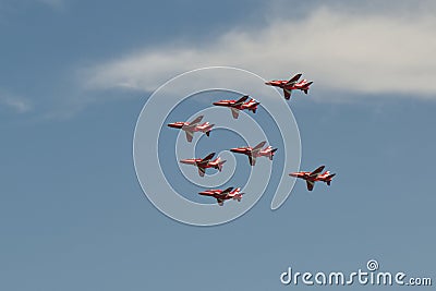 Red Arrows aerobatic display team Editorial Stock Photo