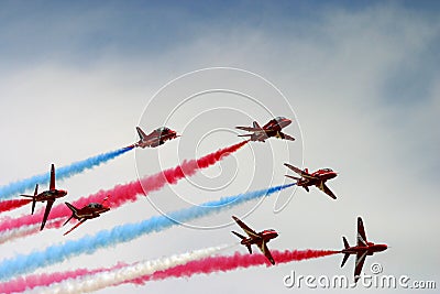 Red Arrows display RAF Editorial Stock Photo