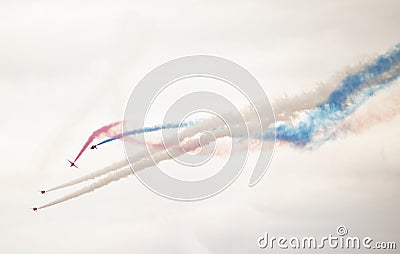 Red Arrows over Great Yarmouth Editorial Stock Photo