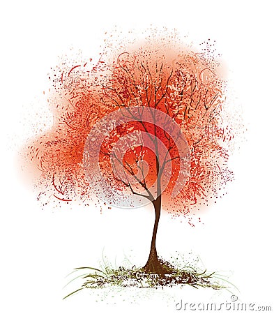 Red aspen Vector Illustration