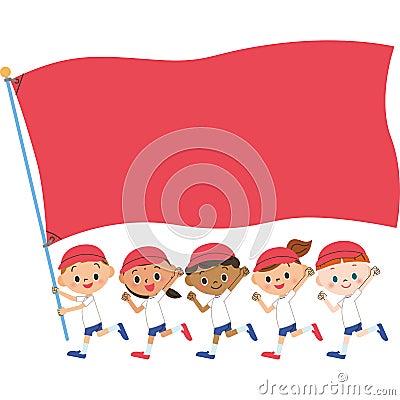 Red athletic teams Vector Illustration