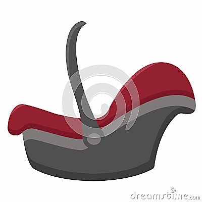 Red Baby Car Seat, Side View On A White Background. Illustration. Vector Illustration