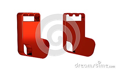Red Baby socks clothes icon isolated on transparent background. Stock Photo