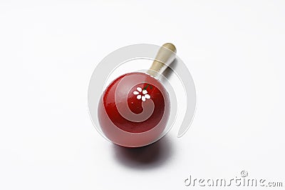 Red baby whistle isolated on white background.Copy space Stock Photo