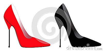 Red & back high heel Stock Photo