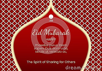 Red background with checkered pattern for eid al adha celebration Vector Illustration