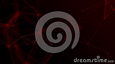 Red background with connecting triangulars, dots and lines. Futuristic polygonal background. 3d rendering Stock Photo