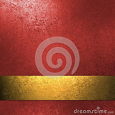 Red background with gold ribbon Stock Photo