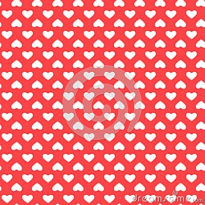 Red background seamless pattern with heart repeating, design for wrapping romantic scrapbook Stock Photo