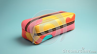 Psychedelic Graphic Design Inspired Cosmetic Bag Mockup Stock Photo
