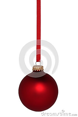 Red Ball Christmas Ornament Stock Photo