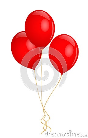 Red balloons Vector Illustration