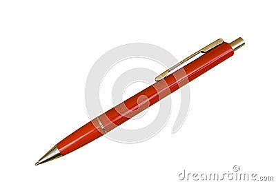 Red Ballpoint Pen Stock Photo