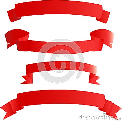 Red banners Vector Illustration