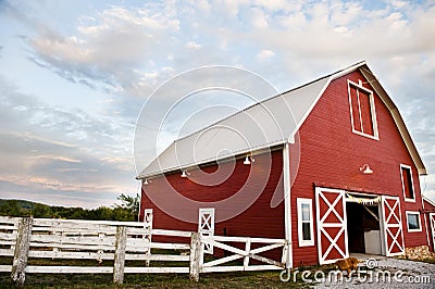 Red barn Stock Photo