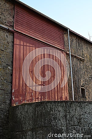 Red Barn Doors Stock Photo
