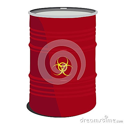 Red barrel toxic Cartoon Illustration