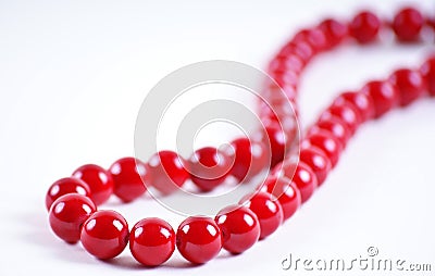 Red beads Stock Photo