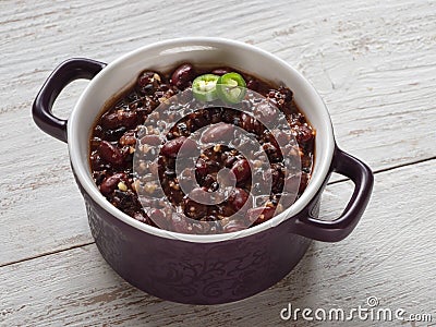 Red Bean Congee. Chinese dish with red beans. Stock Photo