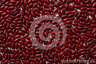 Red beans beautifully laid out on a white background. Vegetarian food Stock Photo