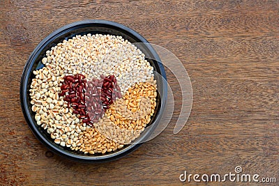 Red beans group and grains Stock Photo