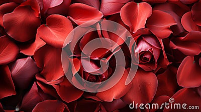 Red beautiful passionate fresh rose petals, love romantic valentine's day Stock Photo