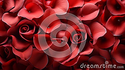 Red beautiful passionate fresh rose petals, love romantic valentine's day flowers Stock Photo